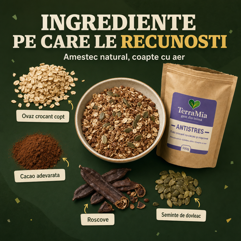 Antistres  —  Snack cu seminte, cacao, roșcove și vanilie