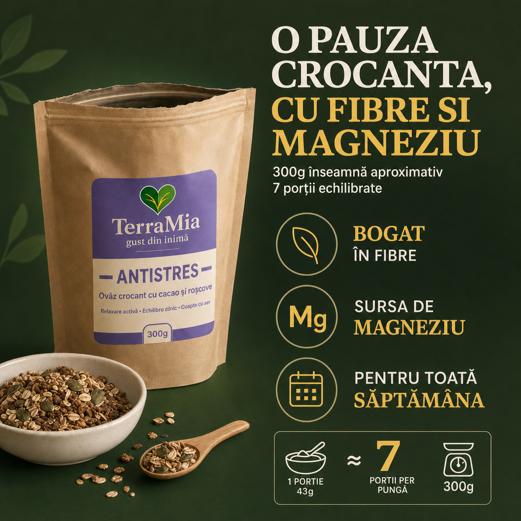 Antistres  —  Snack cu seminte, cacao, roșcove și vanilie