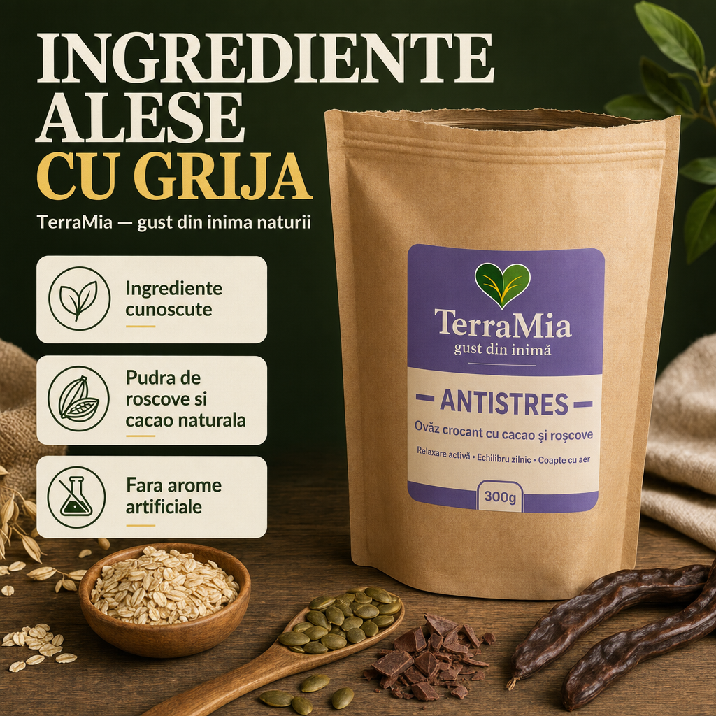 Antistres  —  Snack cu seminte, cacao, roșcove și vanilie