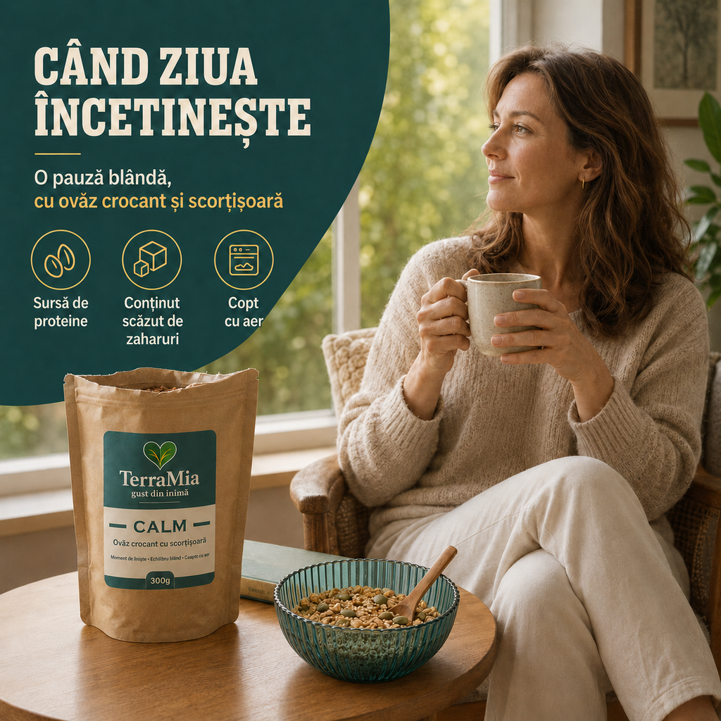 Calm — Amestec crocant cu ovăz, susan și scorțișoară