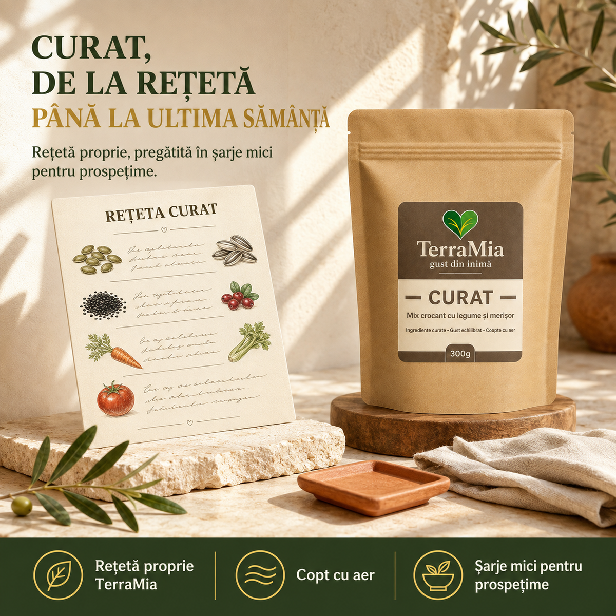 Curat — Mix de semințe cu legume deshidratate și turmeric