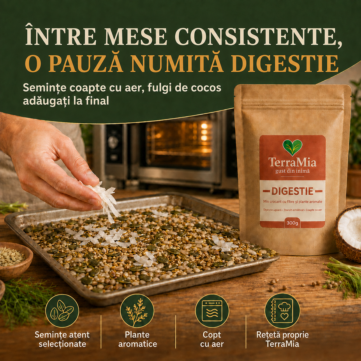 Digestie — Gustare crocantă cu fenicul, anason și cocos