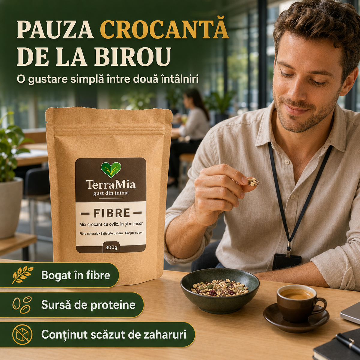 Fibre — Snack cu ovãz, semințe și vanilie de Bourbon