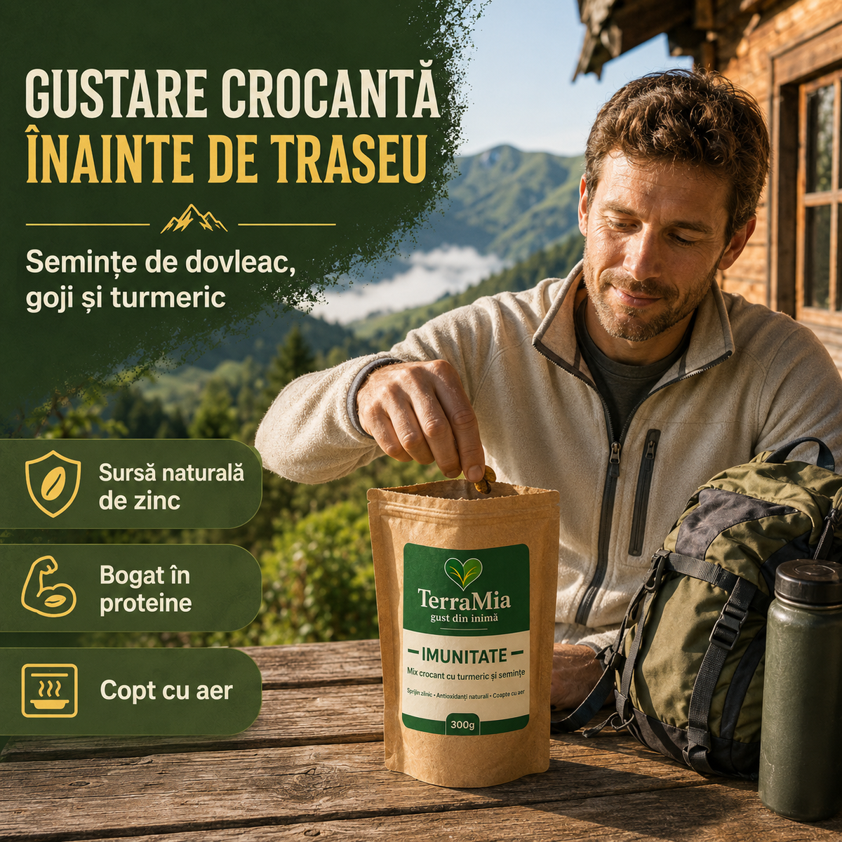 Imunitate — Snack crocant cu goji și turmeric