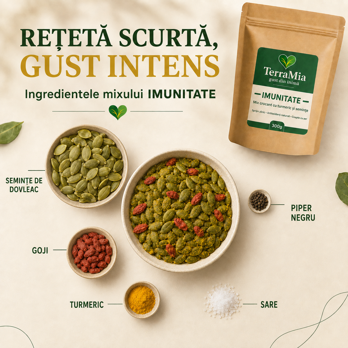 Imunitate — Snack crocant cu goji și turmeric