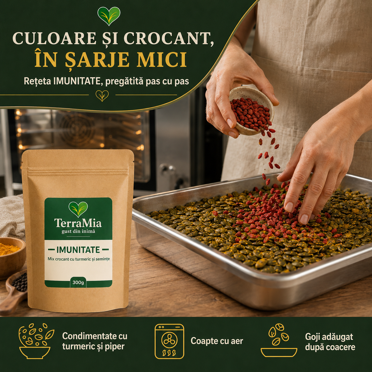 Imunitate — Snack crocant cu goji și turmeric