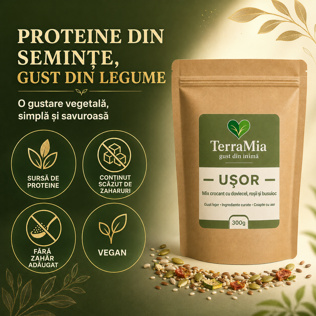 Ușor — Mix de semințe cu dovlecel, roșii și busuioc