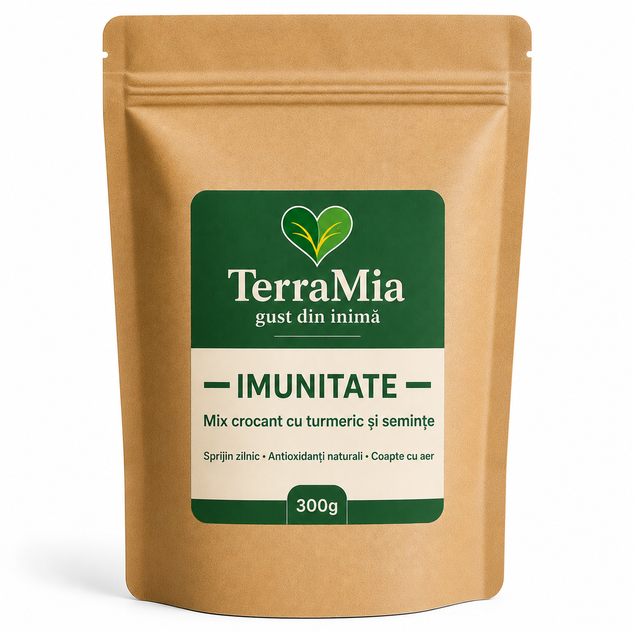 TerraMia Imunitate 300g – mix crocant cu turmeric, goji și semințe de dovleac