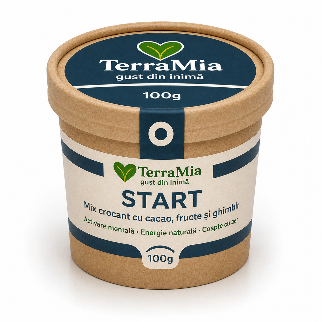 TerraMia Start 100g – mix crocant cu cacao, merișor și ghimbir