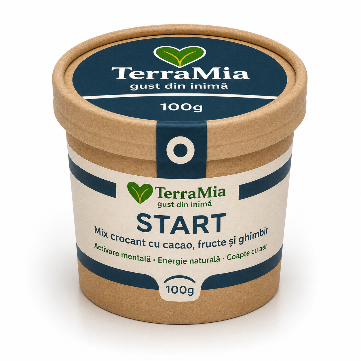 TerraMia Start 100g – mix crocant cu cacao, merișor și ghimbir