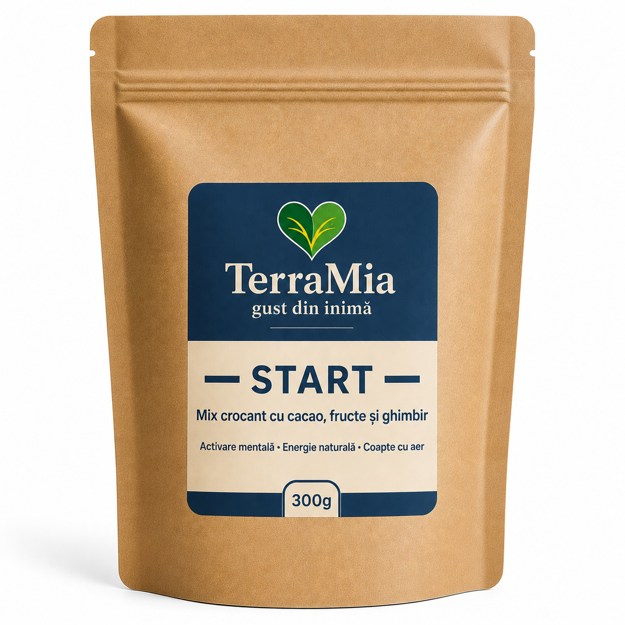 TerraMia Start 300g – mix crocant cu cacao, merișor și ghimbir